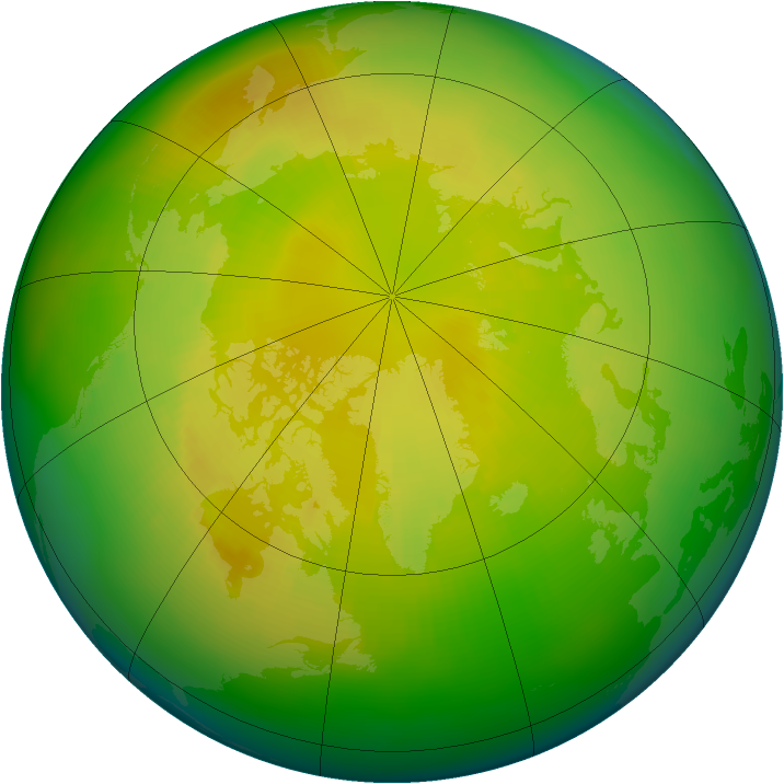 Arctic ozone map for May 1997